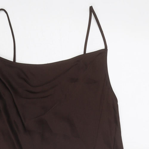 Marks and Spencer Womens Brown Polyester Camisole Tank Size 10 Cowl Neck