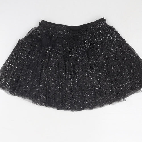 Marks and Spencer Girls Black Geometric Polyester Tutu Skirt Size 2-3 Years Regular Pull On