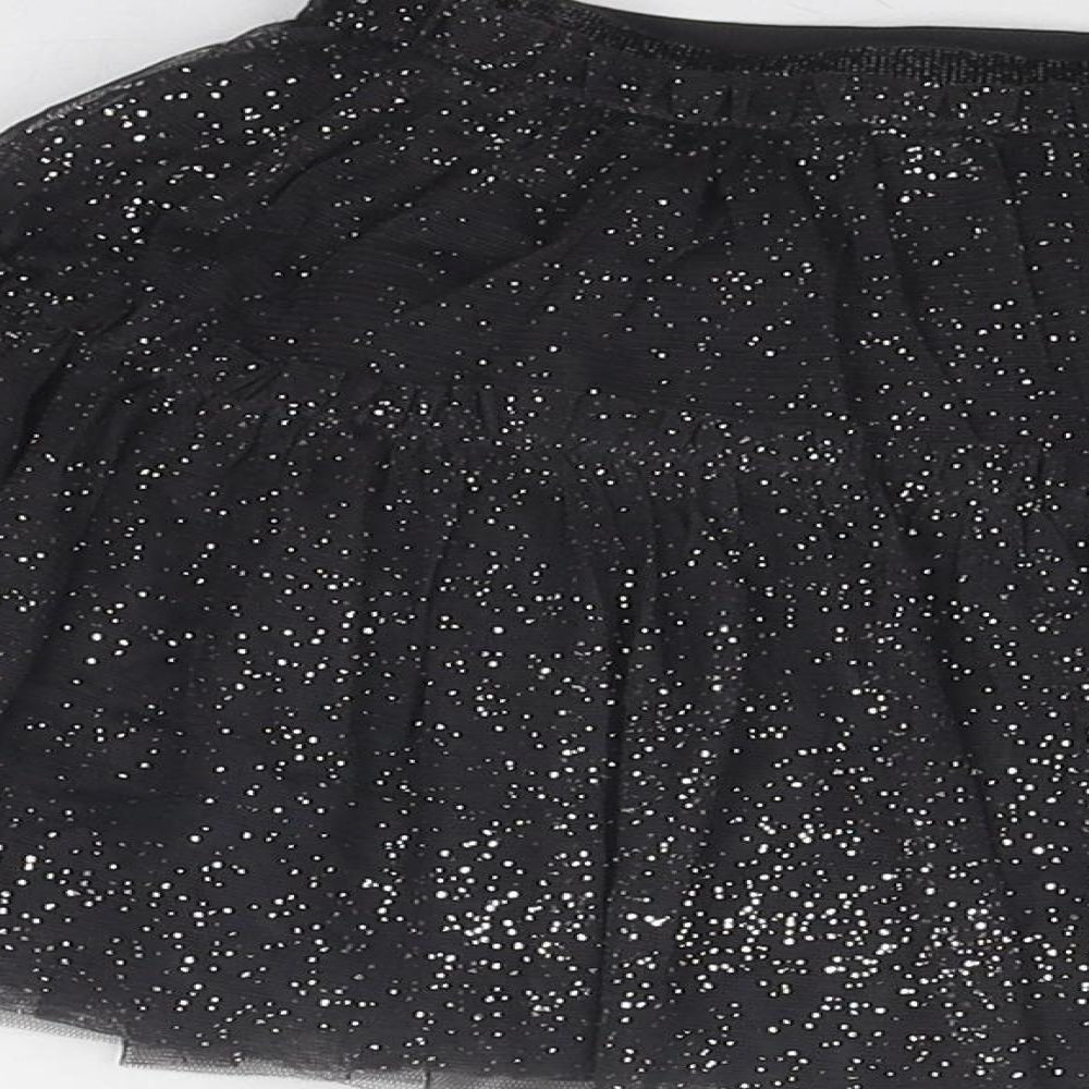 Marks and Spencer Girls Black Geometric Polyester Tutu Skirt Size 2-3 Years Regular Pull On