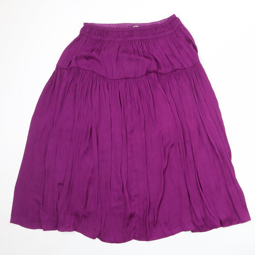 Marks and Spencer Womens Purple Polyester Swing Skirt Size 14