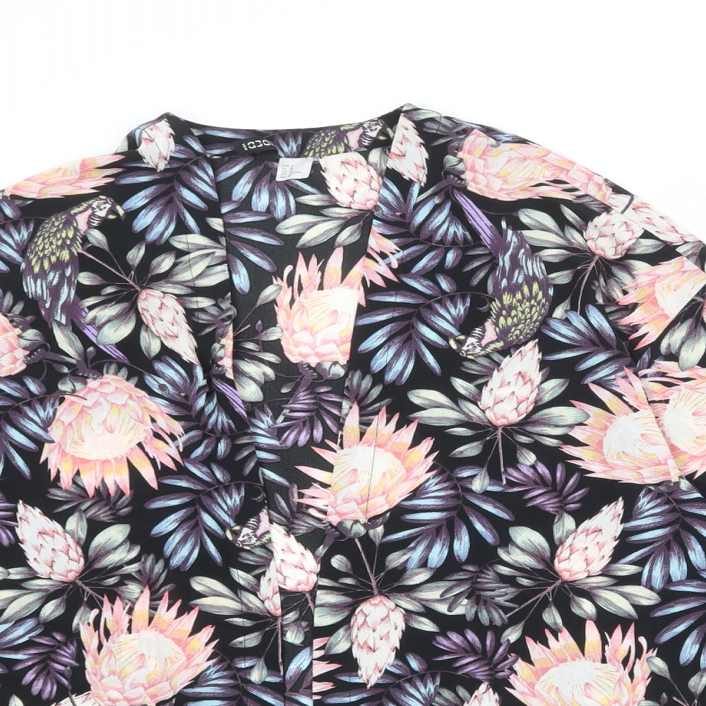 Divided by H&M Womens Multicoloured Floral Polyester Kimono Blouse Size M V-Neck