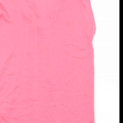 Marks and Spencer Womens Pink Polyester Basic Blouse Size 8 V-Neck
