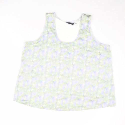 Marks and Spencer Womens Multicoloured Geometric Polyester Basic Tank Size 18 Scoop Neck
