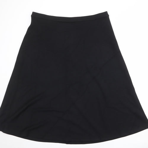 Marks and Spencer Womens Black Polyester Swing Skirt Size 20