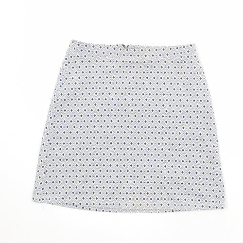 Miss Selfridge Womens Multicoloured Geometric Polyester A-Line Skirt Size 8 Zip