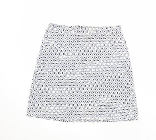 Miss Selfridge Womens Multicoloured Geometric Polyester A-Line Skirt Size 8 Zip