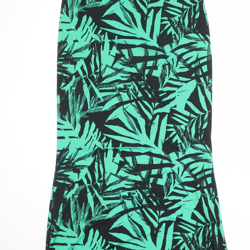 Julien Macdonald Womens Green Floral Polyester A-Line Skirt Size 12