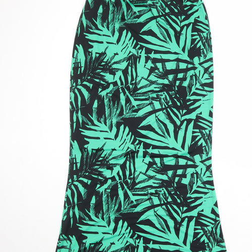 Julien Macdonald Womens Green Floral Polyester A-Line Skirt Size 12