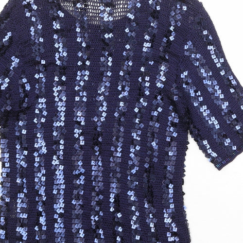Jaques Vert Womens Blue Round Neck Viscose Pullover Jumper Size S