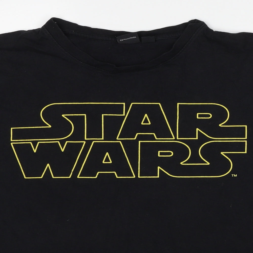 Star Wars Mens Black Cotton T-Shirt Size M Round Neck