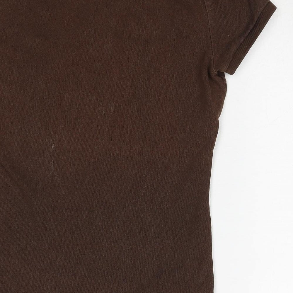 Polo Ralph Lauren Womens Brown Cotton Basic Polo Size M Collared