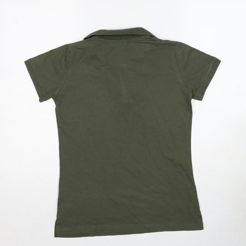 Mountain Warehouse Womens Green Cotton Basic Polo Size 8 Collared