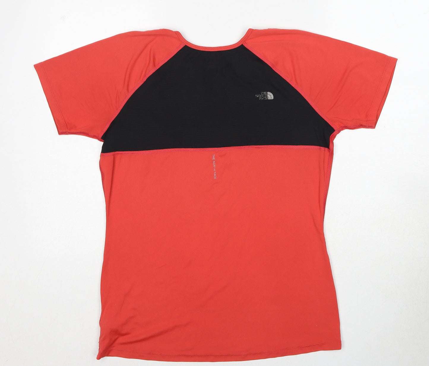 The North Face Womens Red Polyester Basic T-Shirt Size M Round Neck Pullover