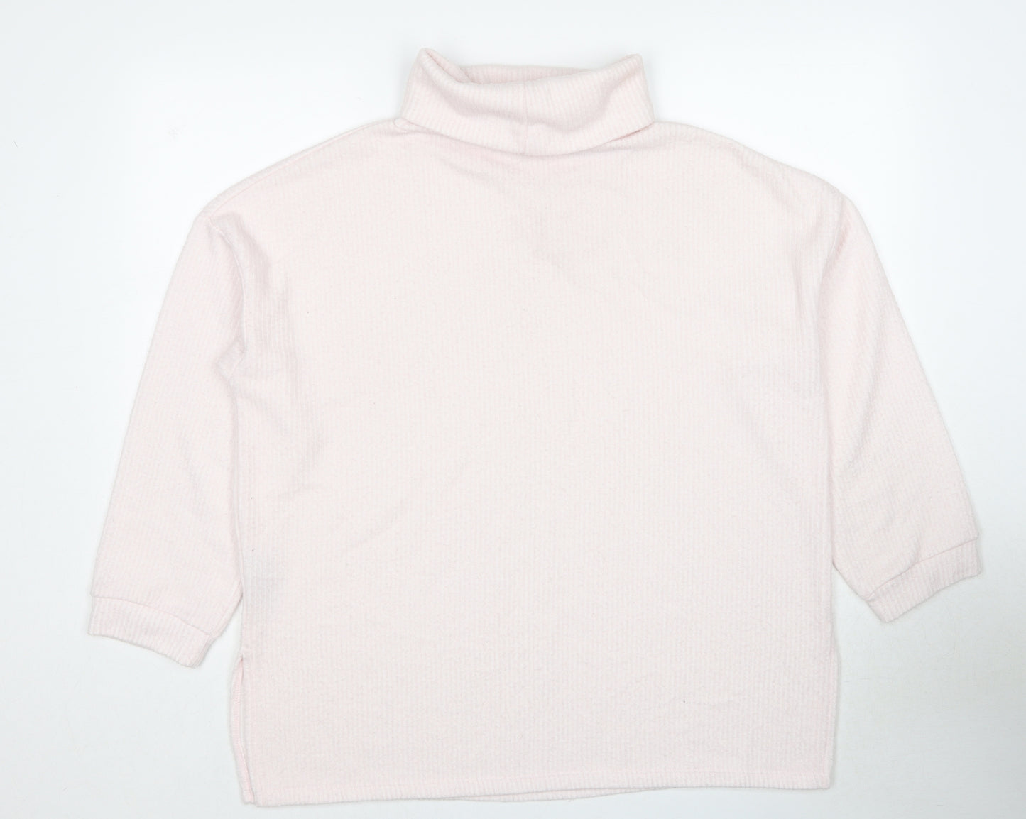 New Look Womens Pink Roll Neck Polyester Pullover Jumper Size L