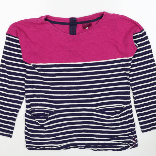 Joules Womens Multicoloured Round Neck Striped Cotton Pullover Jumper Size 12