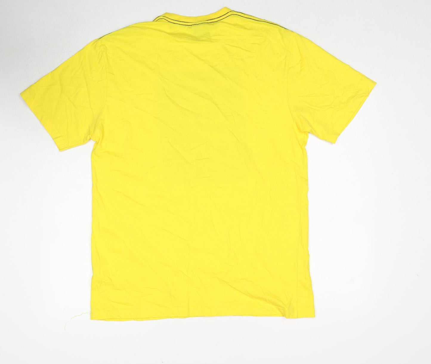 No Fear Mens Yellow Cotton T-Shirt Size 2XL Round Neck