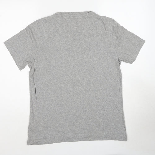 Reebok Mens Grey Cotton T-Shirt Size M Round Neck