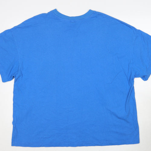 H&M Mens Blue Cotton T-Shirt Size XL Round Neck - New York Giants
