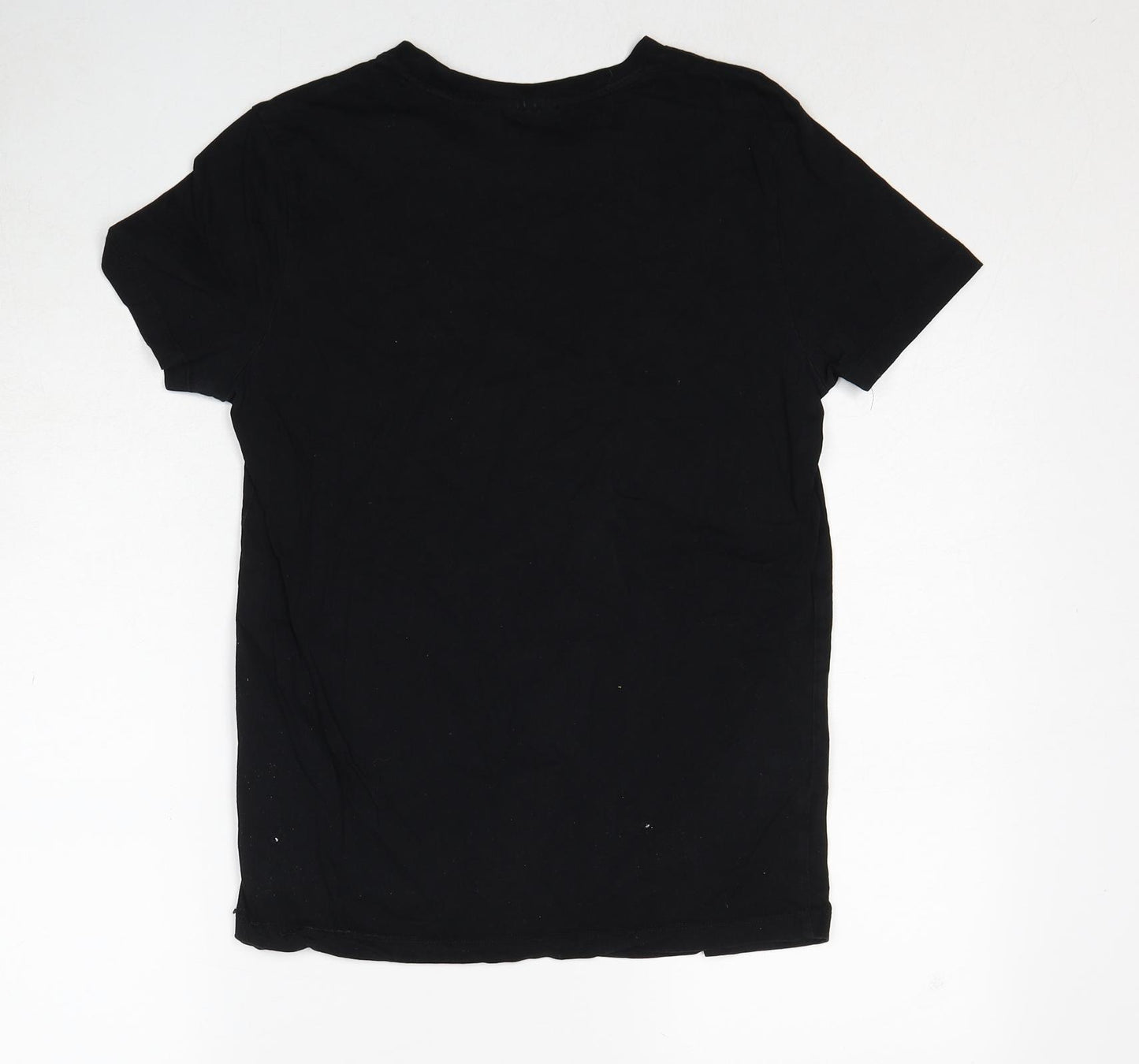 ASOS Womens Black Cotton Basic T-Shirt Size 8 Round Neck
