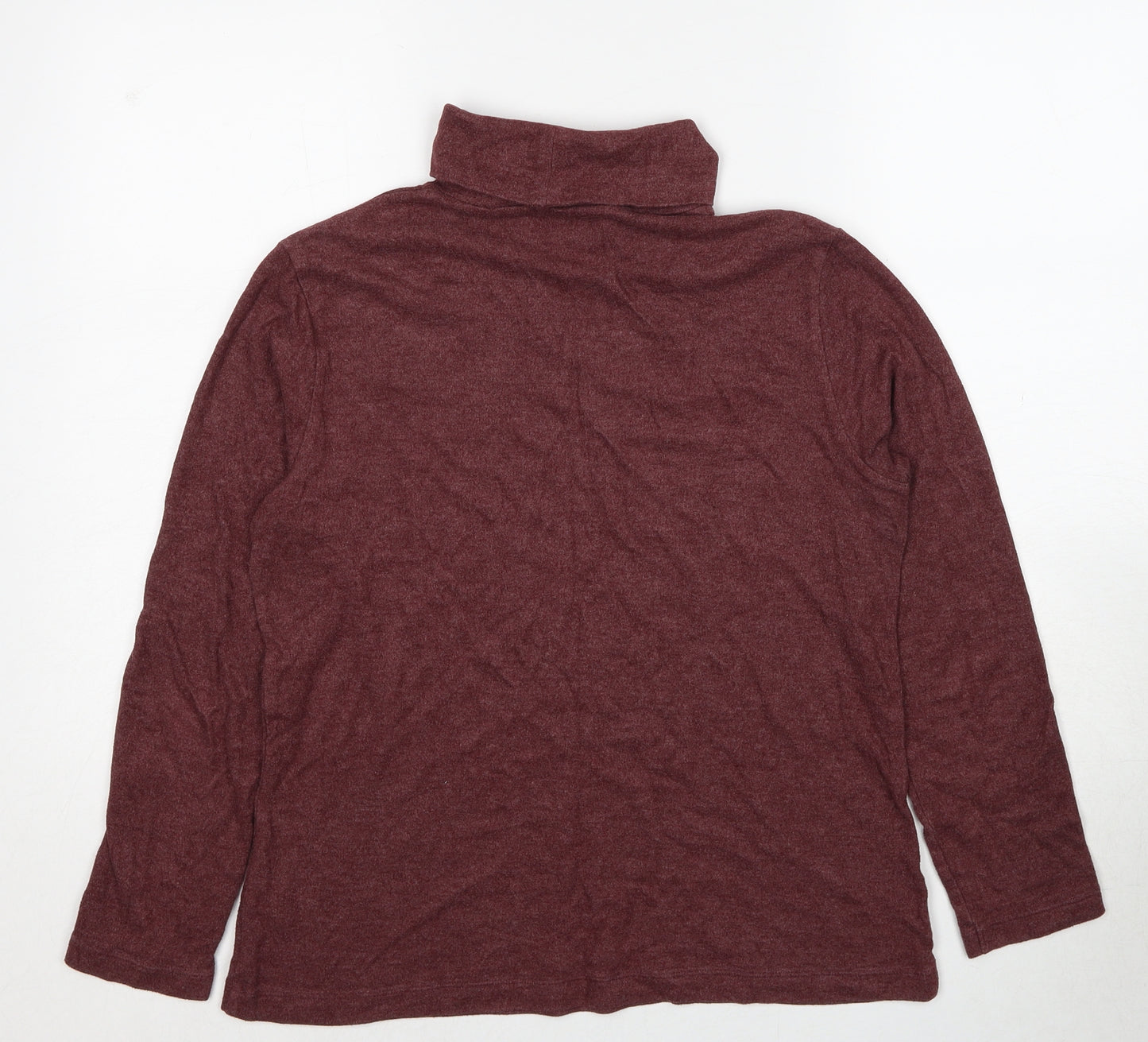 Uniqlo Womens Red Roll Neck Polyester Pullover Jumper Size XL