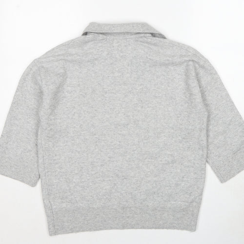 H&M Womens Grey Collared Polyester Pullover Jumper Size M