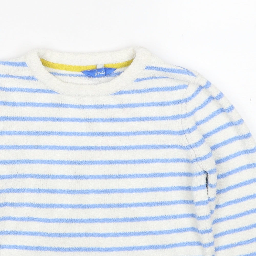 Joules Girls Multicoloured Round Neck Striped Polyester Pullover Jumper Size 7-8 Years Pullover