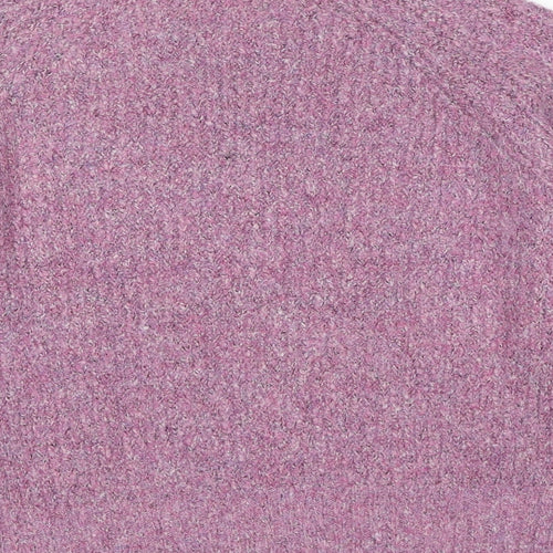 Marks and Spencer Womens Purple High Neck Polyester Pullover Jumper Size M