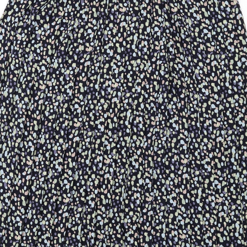 Marks and Spencer Womens Blue Geometric Polyester A-Line Skirt Size 16