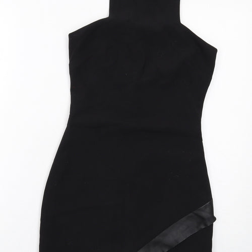 Witchery Womens Black Polyester Shift Size 4 Round Neck Zip