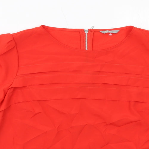 Marks and Spencer Womens Red Polyester Basic Blouse Size 16 Round Neck