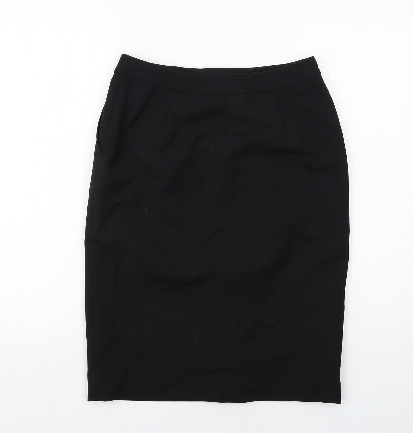 Per Una Womens Black Polyester A-Line Skirt Size 10 Zip