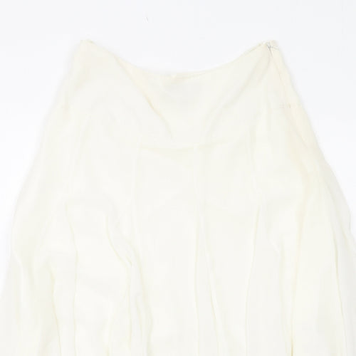 Coast Womens White Polyester Swing Skirt Size 10 Zip