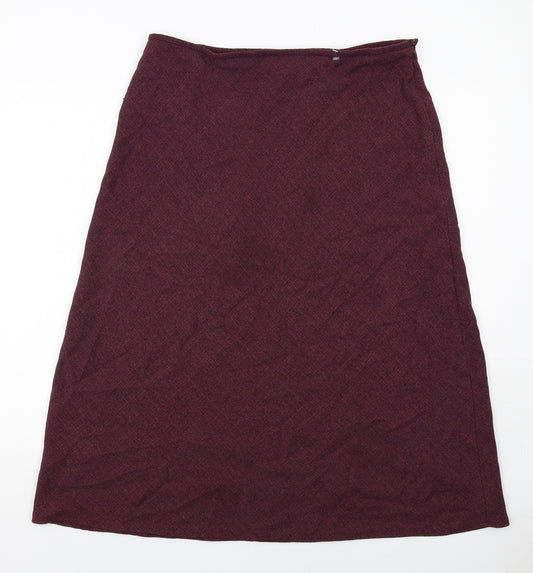 EWM Womens Purple Polyester Swing Skirt Size 18 Zip
