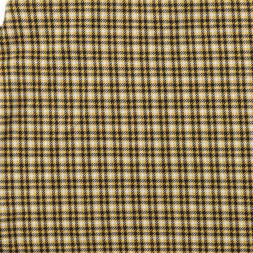 New Look Womens Yellow Plaid Polyester Bandage Skirt Size 14