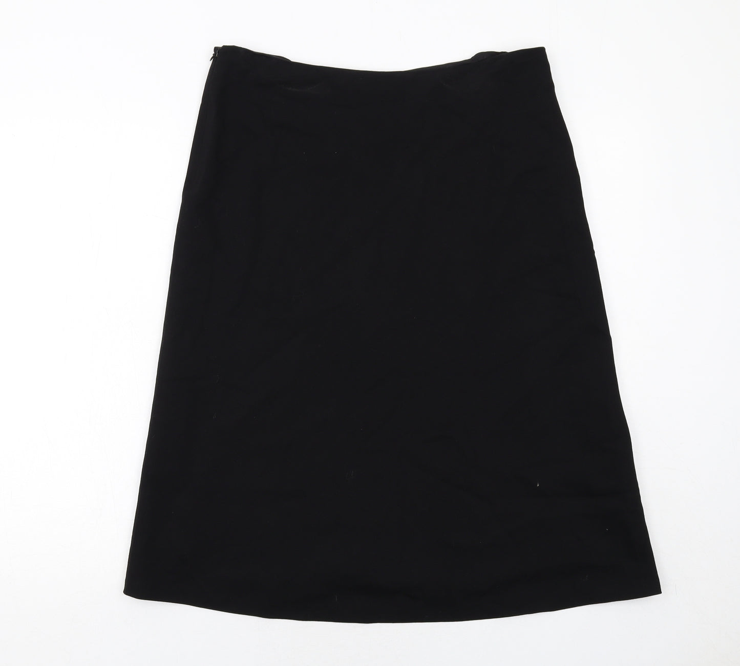 Polo Ralph Lauren Womens Black Wool Swing Skirt Size 12 Zip