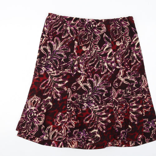 Touch Womens Purple Geometric Polyester Swing Skirt Size 20