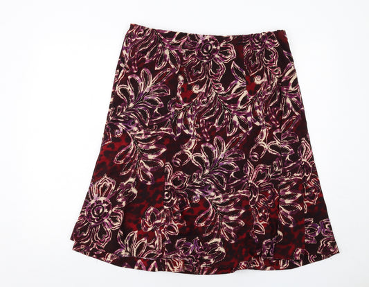 Touch Womens Purple Geometric Polyester Swing Skirt Size 20