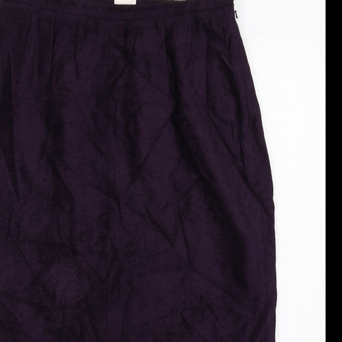 Country Casuals Womens Purple Viscose A-Line Skirt Size 14 Zip