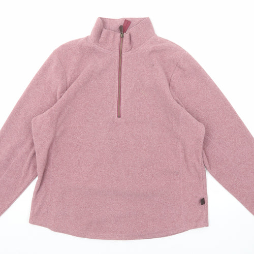 Hawkshead Womens Pink Polyester Pullover Sweatshirt Size 16 Zip