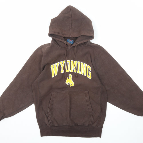 MV Sport Mens Brown Cotton Pullover Hoodie Size S - Wyoming