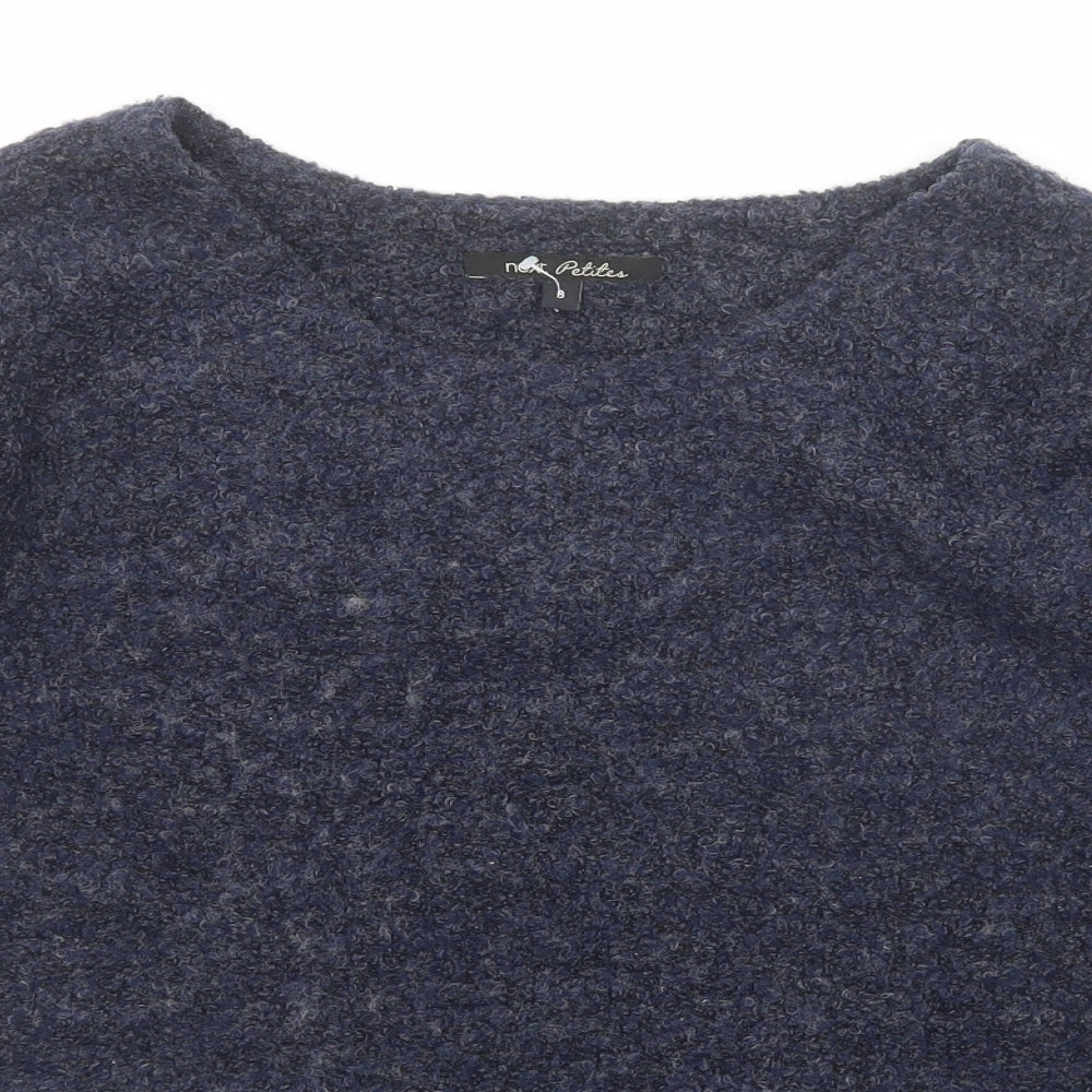 NEXT Womens Blue Boat Neck Polyester Pullover Jumper Size 8