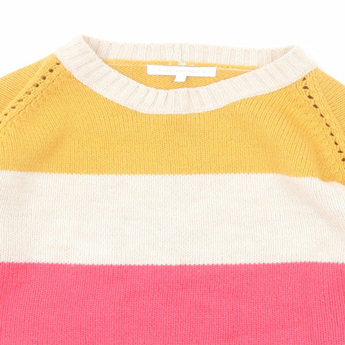 NEXT Womens Multicoloured Round Neck Striped Acrylic Pullover Jumper Size S