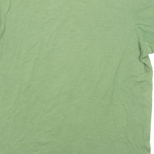 Marks and Spencer Mens Green Cotton T-Shirt Size XL Round Neck