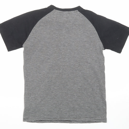 NEXT Boys Black Cotton Basic T-Shirt Size 13 Years Round Neck Pullover