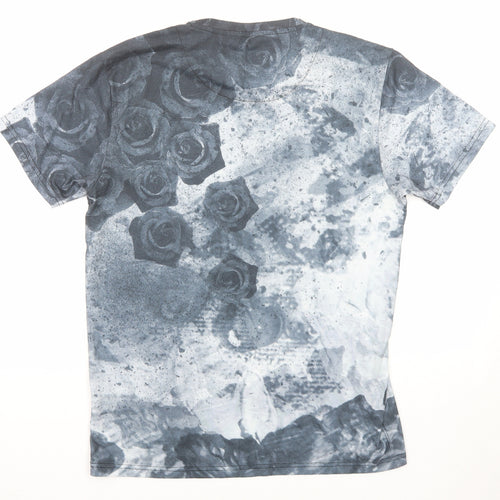 Firetrap Mens Multicoloured Geometric Polyester T-Shirt Size L Round Neck