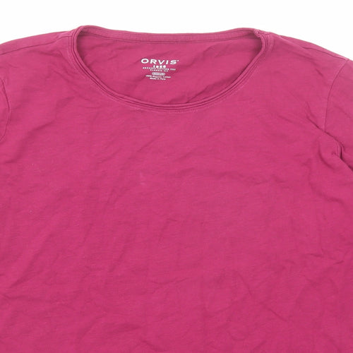 Orvis Womens Purple Cotton Basic T-Shirt Size M Round Neck
