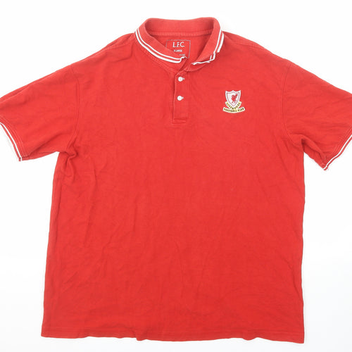 Liverpool FC Mens Red Cotton Polo Size XL Collared Button