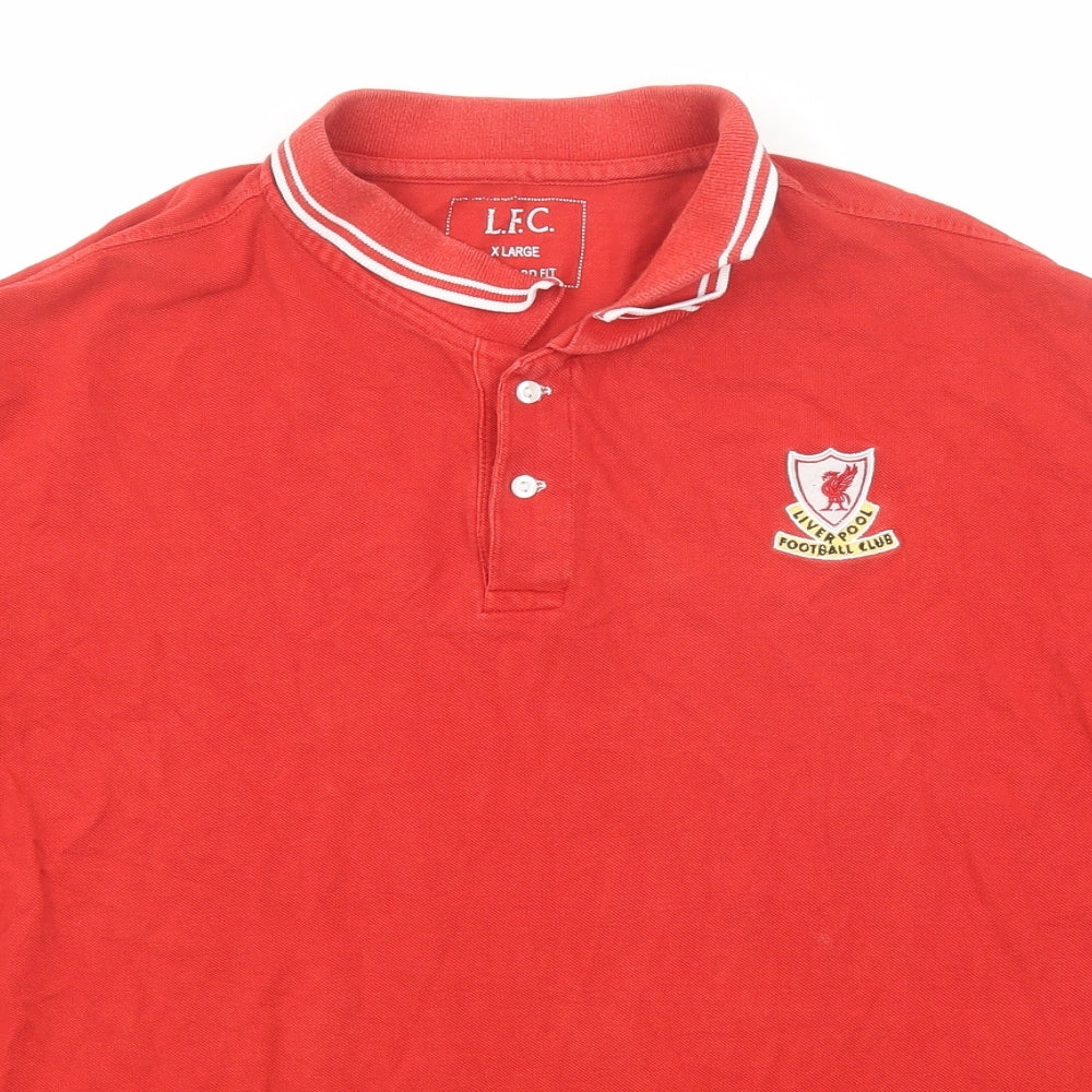 Liverpool FC Mens Red Cotton Polo Size XL Collared Button