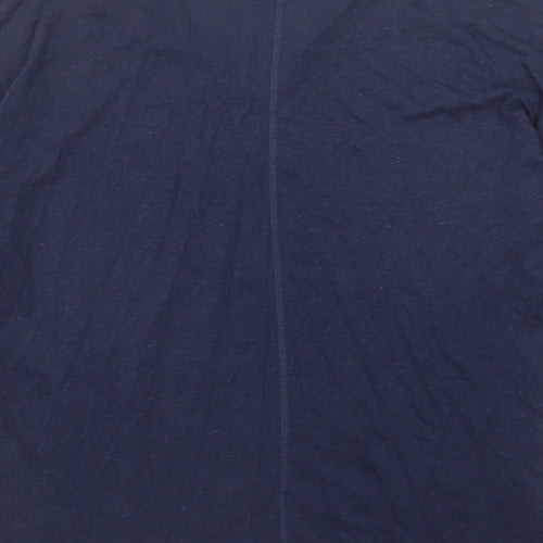 Marks and Spencer Womens Blue Linen Basic T-Shirt Size 8 V-Neck