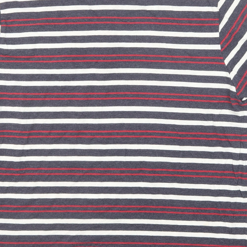 Lee Cooper Mens Multicoloured Striped Cotton Polo Size L Collared Button